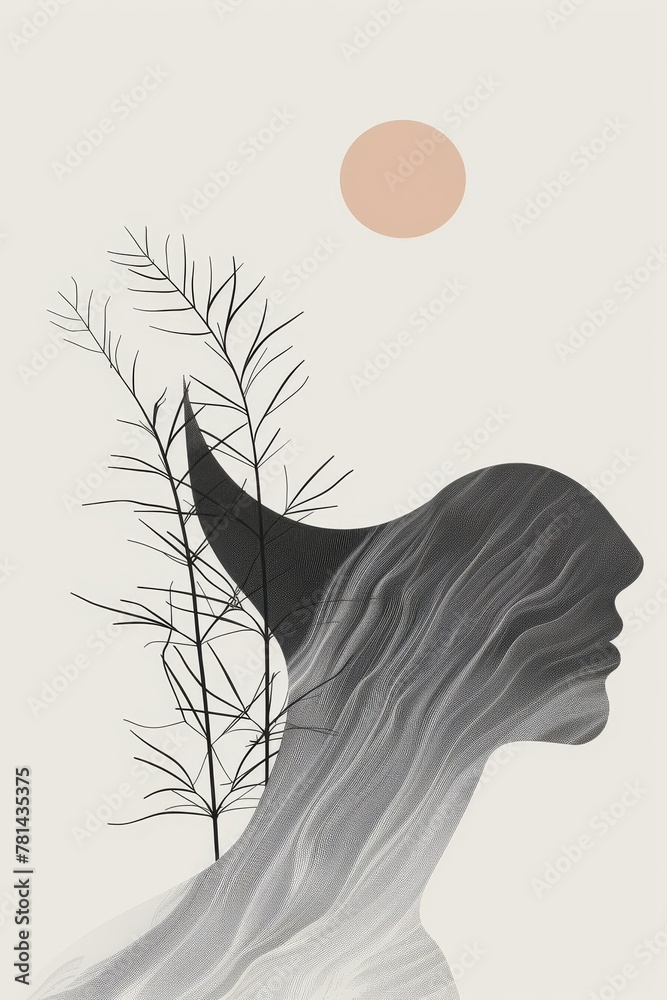Fototapeta premium A minimalist style of Line art illustrations