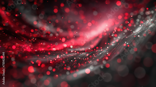 Dramatic Red and Grey Bokeh and Light Streaks on Dark Background