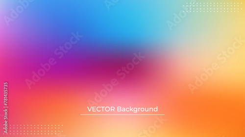 Abstract blurred gradient mesh background in bright rainbow colors. Colorful smooth banner template. Easy editable soft colored vector illustration in EPS10 without transparency.