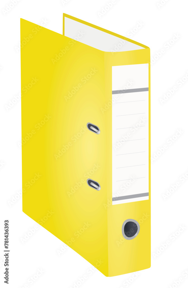 Yellow office folder. vector illustration. 3d Yellow office folder. vector illustration. 3d