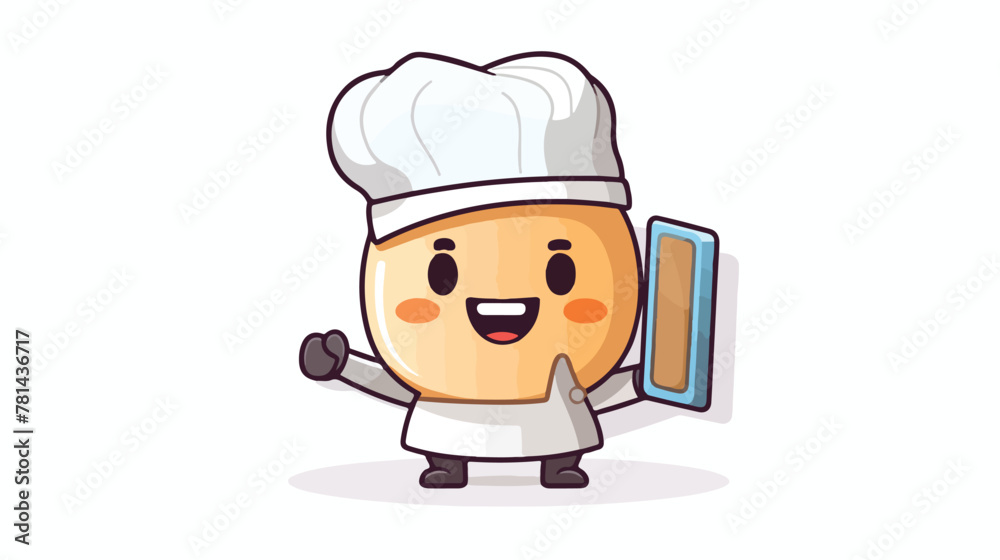 Illustration of chef hat character as a woodworker