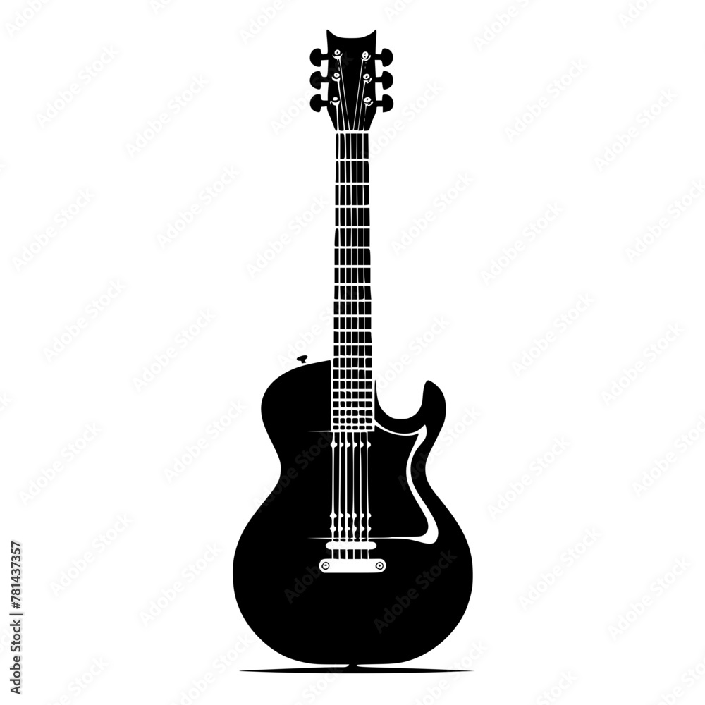 Naklejka premium Bass Guitar Svg, Guitar png, Guitar Silhouette, Guitar Shape SVG, Guitar SVG, Guitarist PNG, Guitarist Vector, Guitar Player Vector, Music Svg, Guitarist SVG, Musician SVG, Guitarist Clipart, Music No