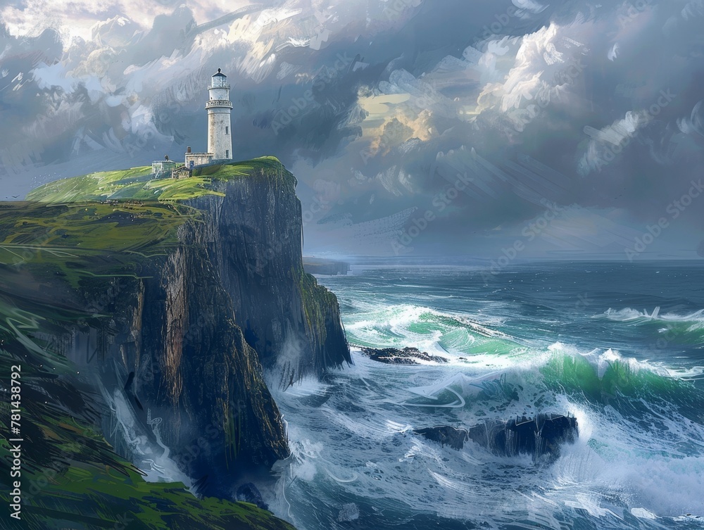 Stormy Lighthouse Vigil