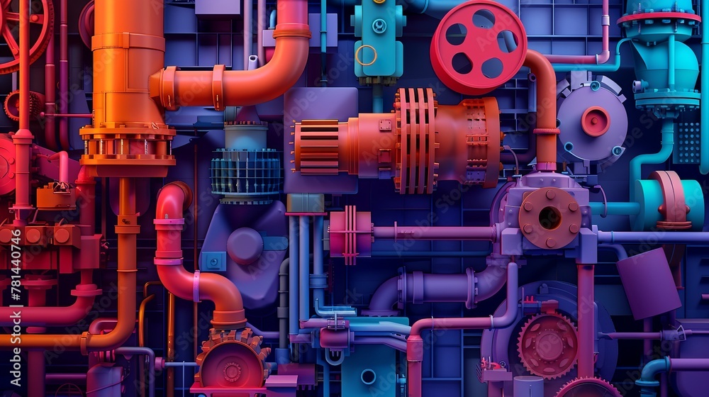 wallpaper dark colorful 32k with a papercraft reciprocating compressor ...