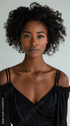 Professional photo of a black top model