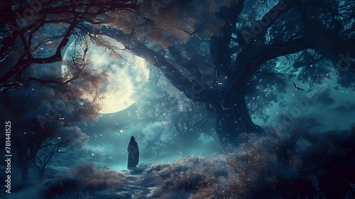 Midnight Wonderland  Solitude in Enchanted Woods. n