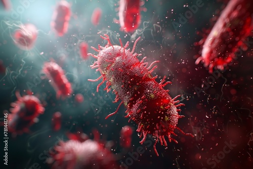 Illustration depicting the background of typhoid bacteria in .