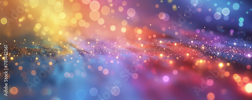 Rainbow Gradient Abstract with Shimmering Particles Background © Natalie Meerson