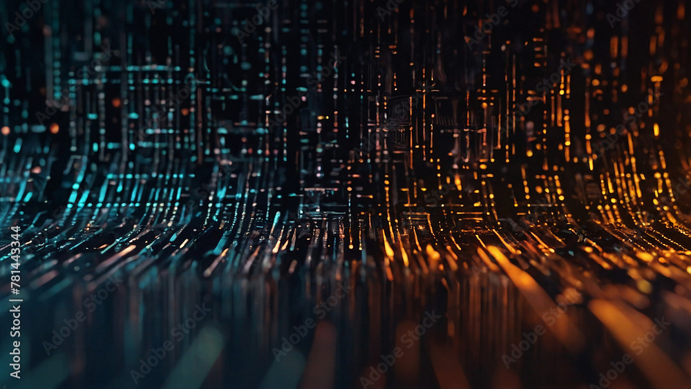 Premium quality Generative AI illustration, fantasy digital art digital database cyber technology in closeup Premium quality Generative AI illustration, fantasy digital art digital database cyber technology in closeup