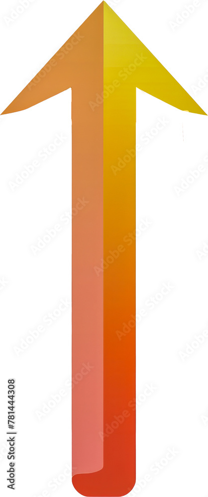 Glossy orange arrow pointing upwards cut out png on transparent background Glossy orange arrow pointing upwards cut out png on transparent background