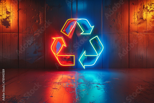 Generative AI conceptual illustration development of garbage recycling reusage clean safe planet