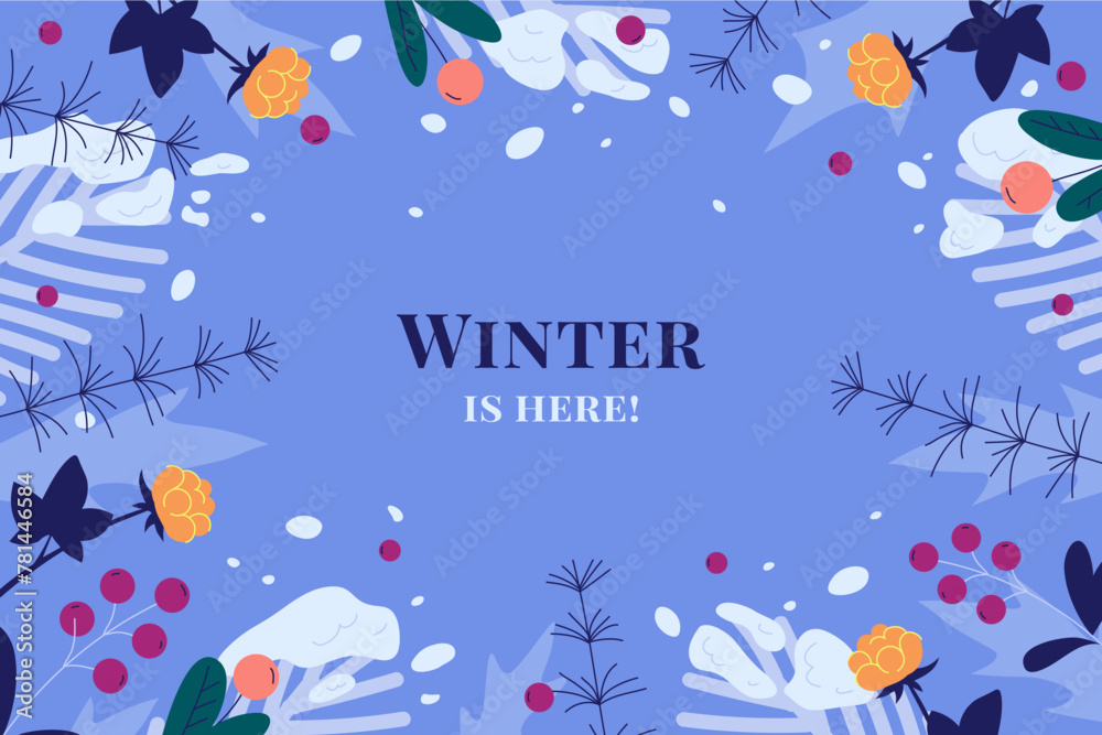 Flat winter season celebration background