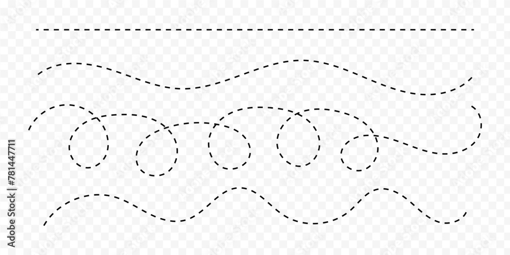 Vector hand drawn dotted lines on transparent background Vector hand drawn dotted lines on transparent background