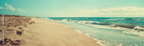 beautiful landscape of the beach and the sea in vintage mood daylight retro