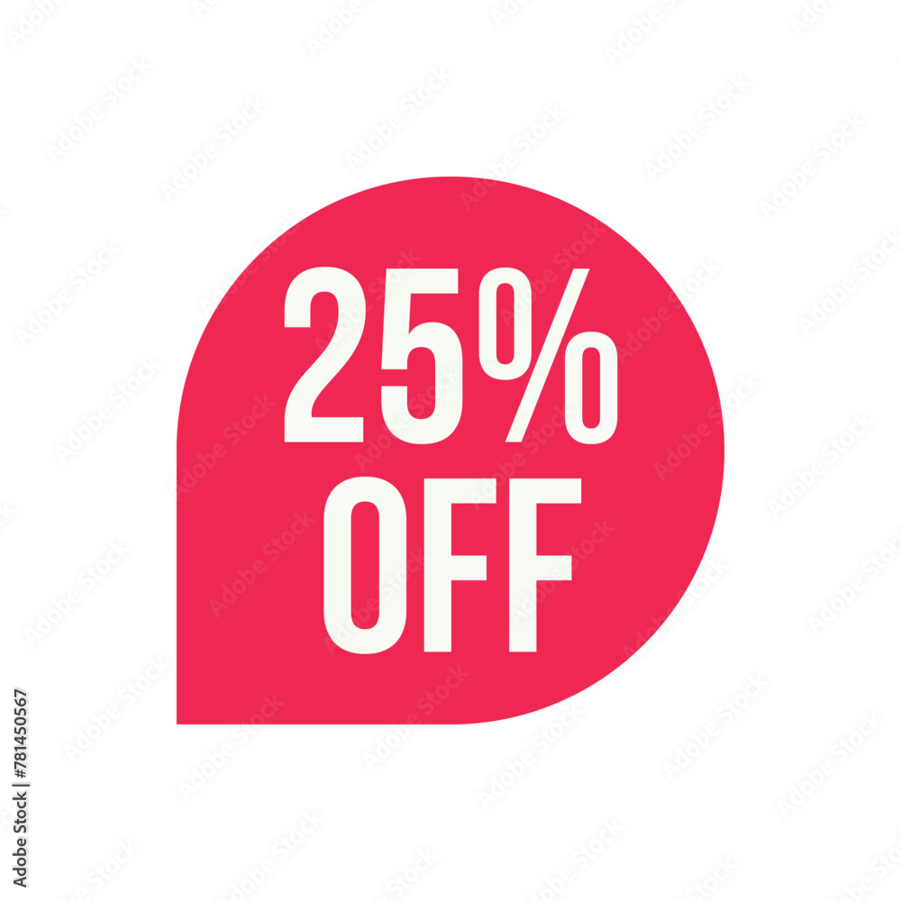 25% off label, sticker, banner isolated on white background 25% off label, sticker, banner isolated on white background