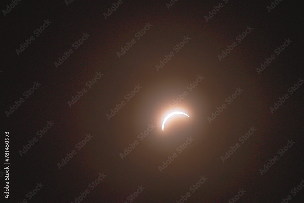 Eclipse abstract moving clouds closing sun copy space background image