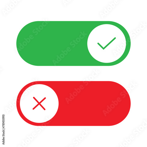 ON/OFF switch, red and green ON/OFF button isolated icon design. icon for your web site design, logo, app, UI. Vector Illustration EPS 10/AI