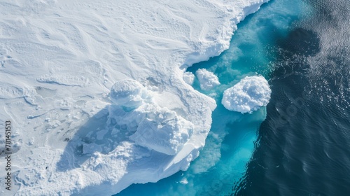 Icy Edge of a Glacier Meeting the Ocean © Prostock-studio