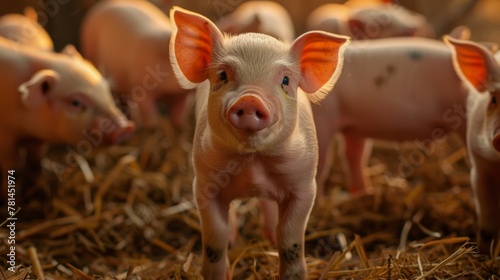 Curious Piglet on the Farm