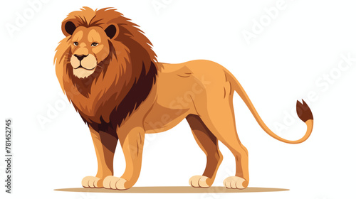 Illustration of the word lion 2d flat cartoon vacto