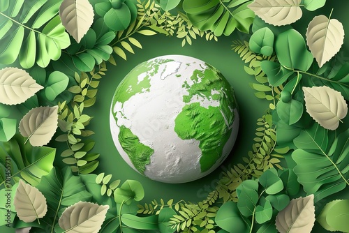 3d green earth globe world enviroment day 