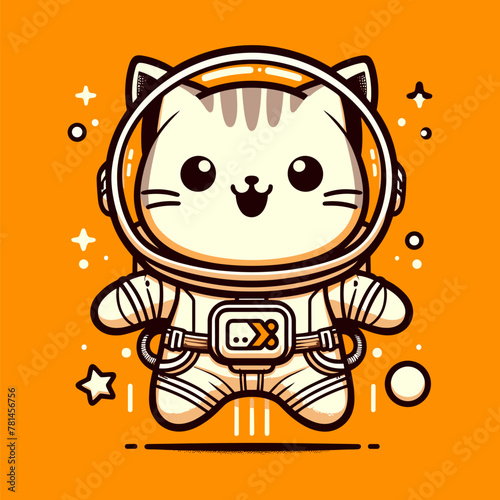 Astronaut Cat's Tangerine Space Dream
