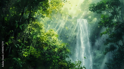 Enchanted Waterfall Haven. n