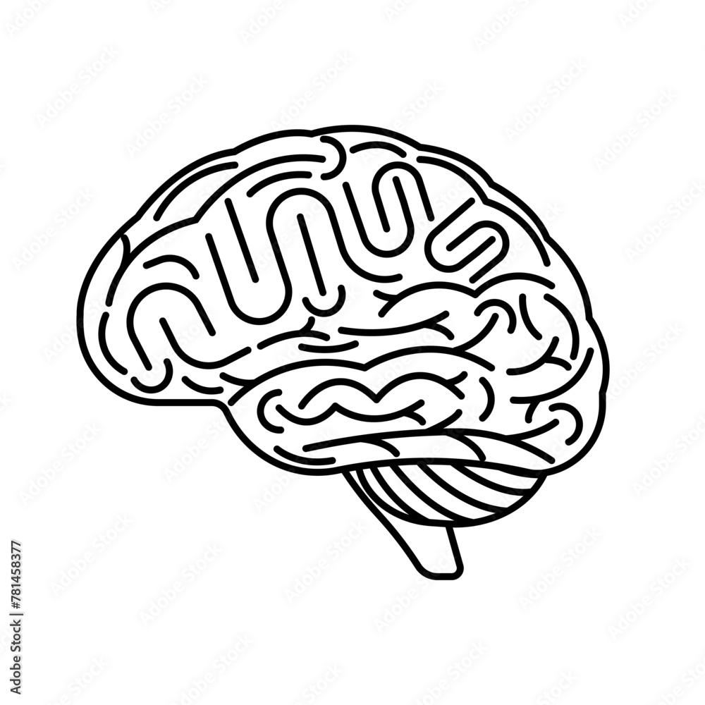 Brain. Human Brain Icon Symbol. Vector Illustration Isolated on White Background. Brain. Human Brain Icon Symbol. Vector Illustration Isolated on White Background.