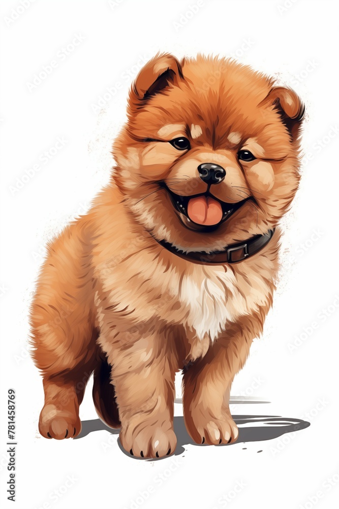 Obraz premium Cute puppy on a white background Created with Generative AI technology.