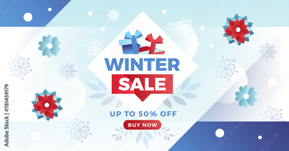 Winter season sale social media promo template