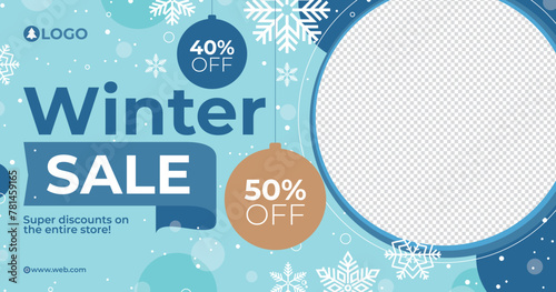 Winter season sale social media promo template