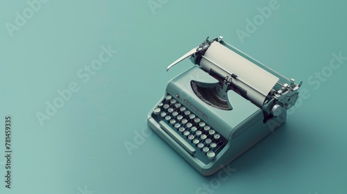A Vintage Typewriter on Turquoise