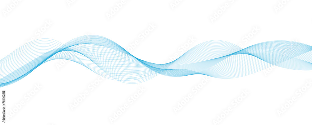 Fototapeta premium Abstract vector background with smooth color wave. Smoke wavy lines. Vector blue waves background 