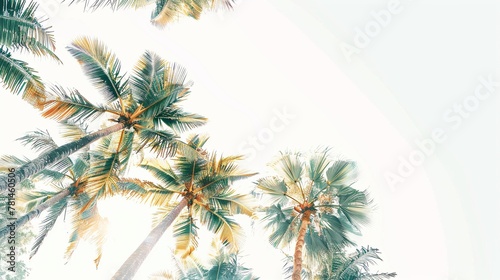 Summer holiday concept, vibrant, relaxed atmosphere, clear sunny day, digital photography, white background, 