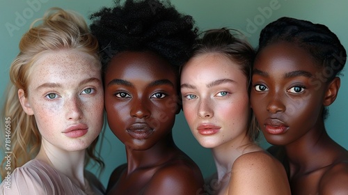 Celebrate diversity in skincare with realistic photography that features models with different skin types tones photo