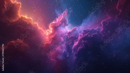 Astronomy: A 3D vector illustration of a nebula, with its colorful gases and dust clouds