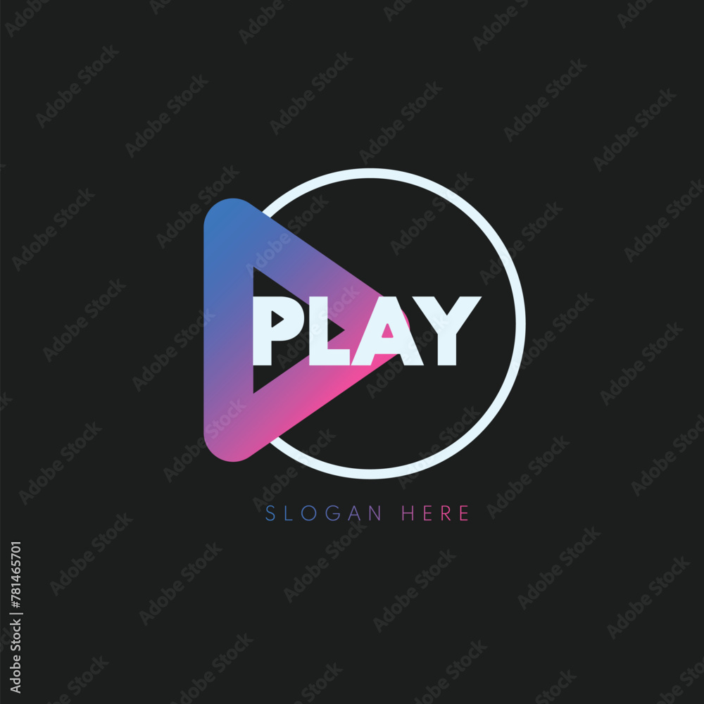Play logo design vector elegant