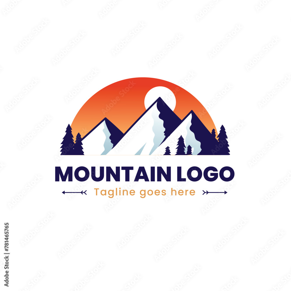 Mountain  logo design vector elegant label design badge design