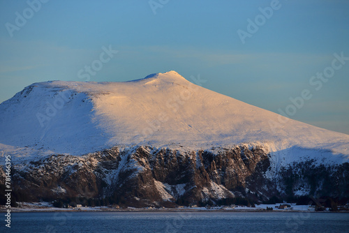 View at the mountains at Vigra island, Norway. photo