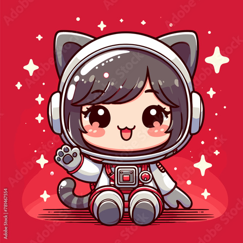 Red Stellar Path of the Astronaut Cat