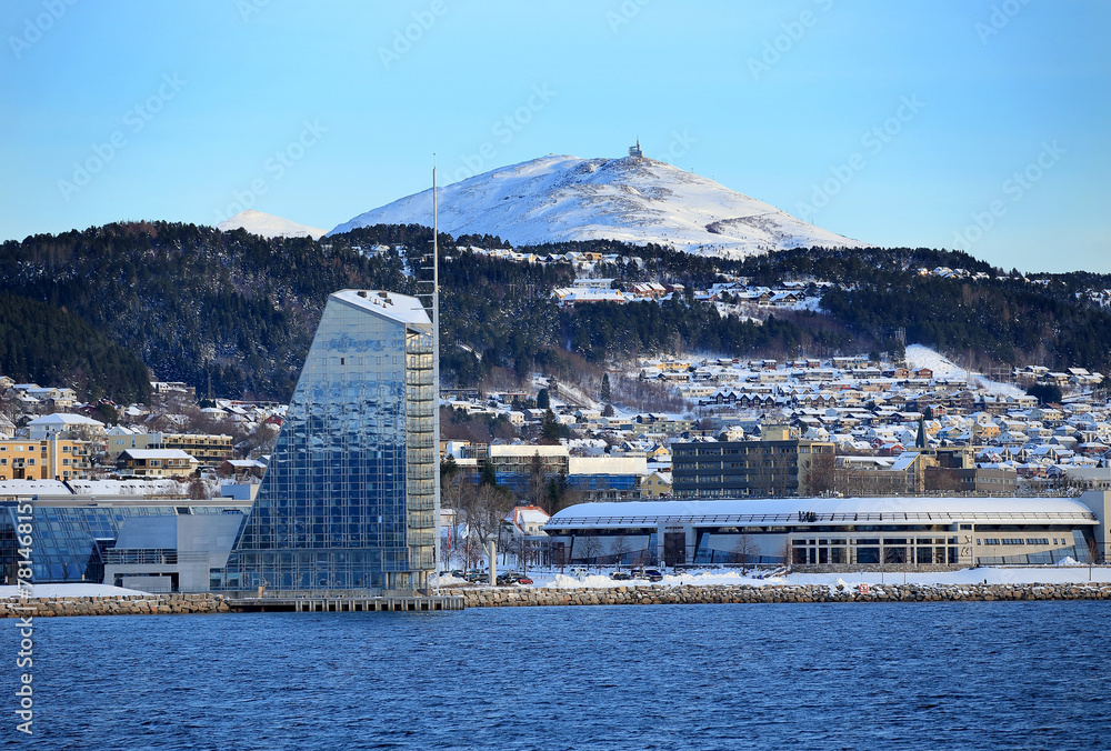 Molde city with Scandic Seilet Hotel (Norway).