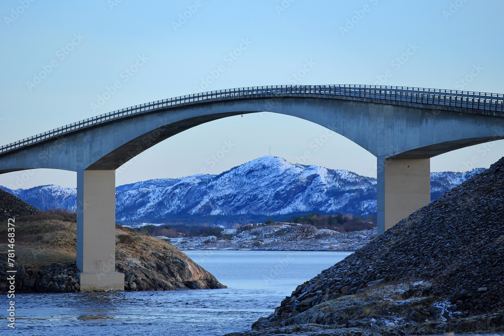 The Atlantic Ocean Road in winter (Nordmore, Norway).