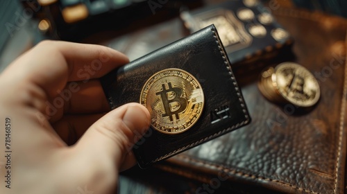 Hand holding wallet with Bi...