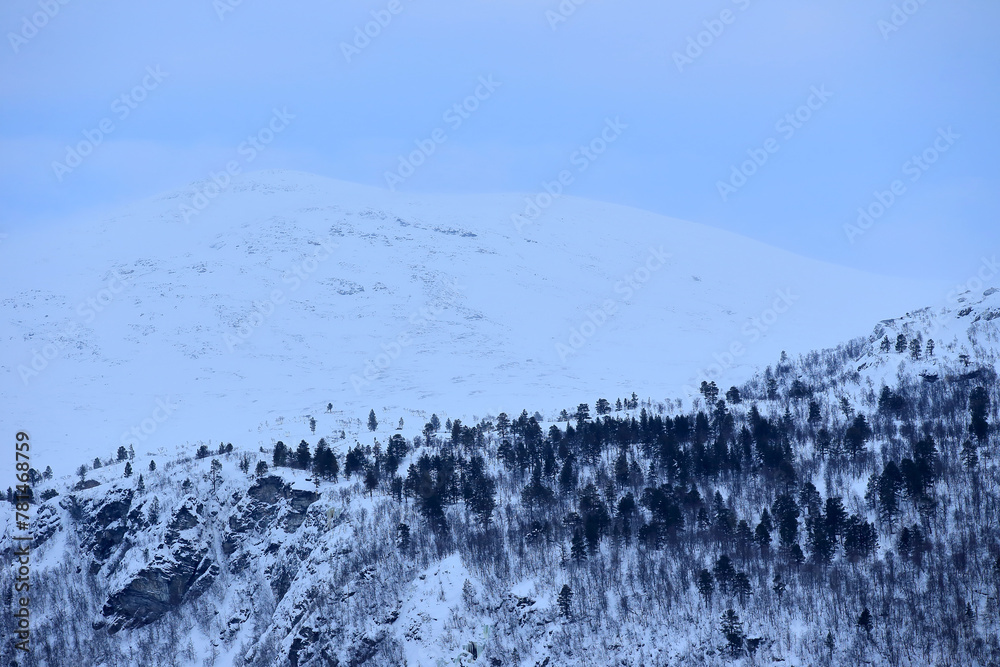 Winter mountains near Bjorli, Norway.