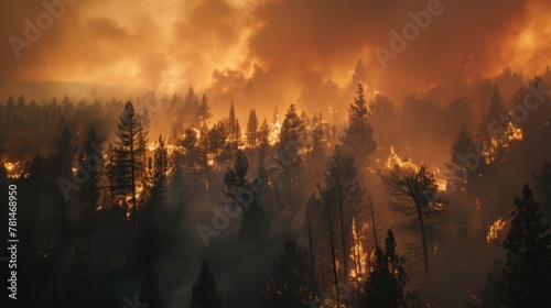 Forest Engulfed in Raging Fire © Prostock-studio