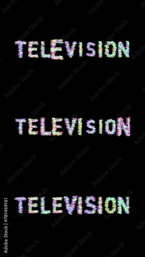the word watch telelvision made from 100s of videos of changing vintage televisions in vertical