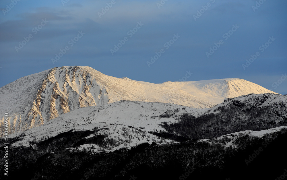 Winter mountains near Gamlem (More og Romsdal, Norway).