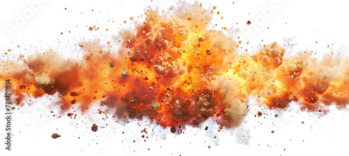 Big explosion effect, realistic explosions boom, realistic fire explosion isolated on white background