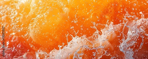 Abstract water on vibrant orange and red colors. Top view