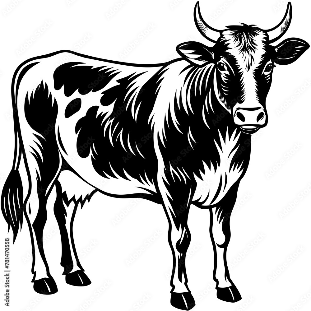 Fototapeta premium cow silhouette vector illustration 